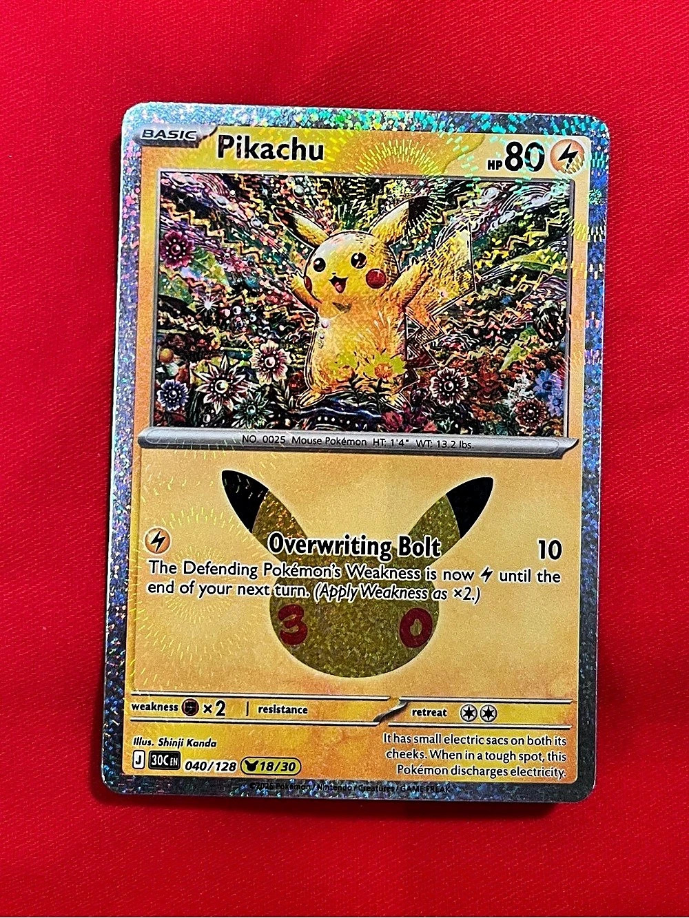 Pokemon Pikachu 040/126 Holo Trading Card Yellow Multicolor